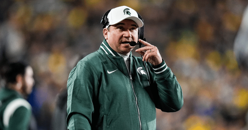 Michigan State head coach Jonathan Smith watches a play against Michigan during the first half at Michigan Stadium in Ann Arbor on Saturday, Oct. 26, 2024 - Junfu Han, USA TODAY Sports