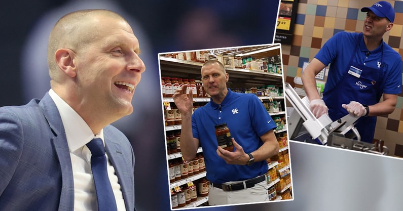 Original Mark Pope photo by Dr. Michael Huang, Kentucky Sports Radio; inset phots via @UKSportsNetwork/Twitter