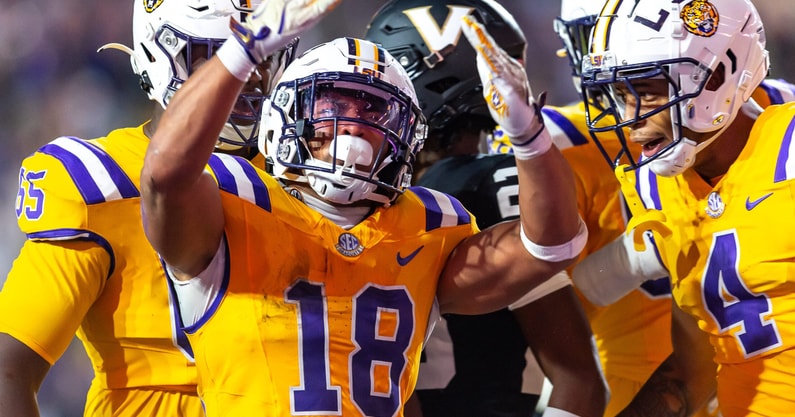 LSU RB Josh Williams was red-hot vs. Vanderbilt (Photo: © SCOTT CLAUSE/USA TODAY Network / USA TODAY NETWORK via Imagn Images)