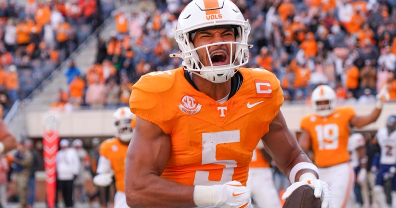 Tennessee wide receiver Bru McCoy. Credit: Angelina Alcantar/News Sentinel / USA TODAY NETWORK via Imagn Images