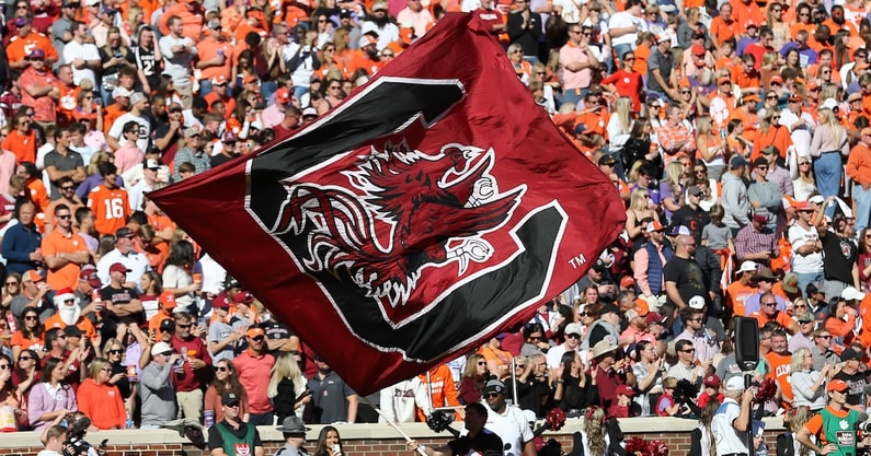 South Carolina football's flag at Clemson in 2022 (Photo: CJ Driggers | GamecockCentral.com)