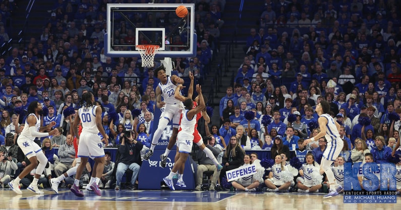 Kentucky center Amari Williams blocks a shot - Dr. Michael Huang, Kentucky Sports Radio