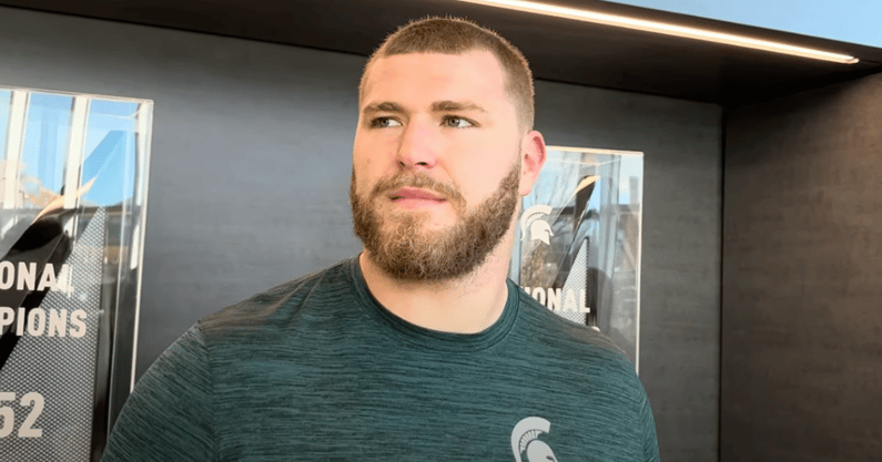 Michigan State defensive tackle Maverick Hansen.
