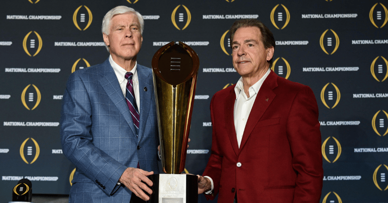 Alabama AD Bill Battle and coach Nick Saban