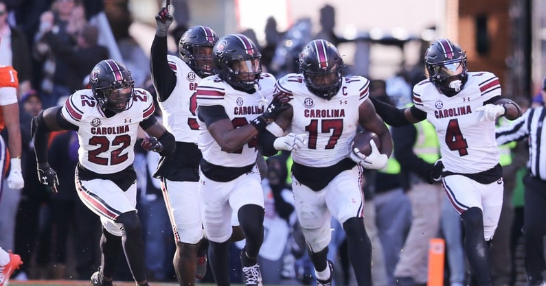 South Carolina interception celebration