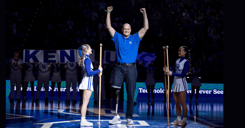 Former Kentucky forward Todd Svoboda was the honorary Y during Kentucky's game vs. Colgate - Photo by Chet White | UK Athletics
