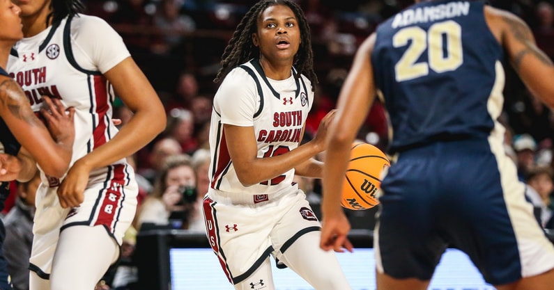 South Carolina women's basketball guard MiLaysia Fulwiley during the Charleston Southern game on Dec. 19, 2024 (Katie Dugan | GamecockCentral.com)