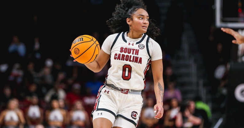 South Carolina women's basketball guard Te-Hina Paopao vs. Charleston Southern on Dec. 19, 2024 (Katie Dugan | GamecockCentral.com)