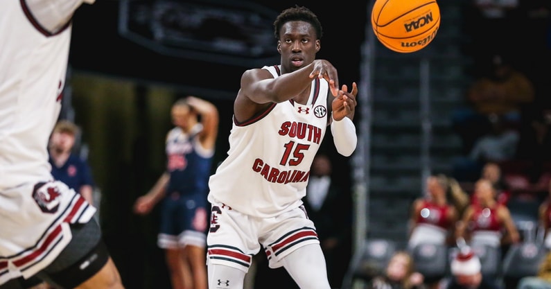 South Carolina men's basketball player Morris Ugusuk vs. the Radford Highlanders on Dec. 22, 2024 (Katie Dugan | GamecockCentral.com)