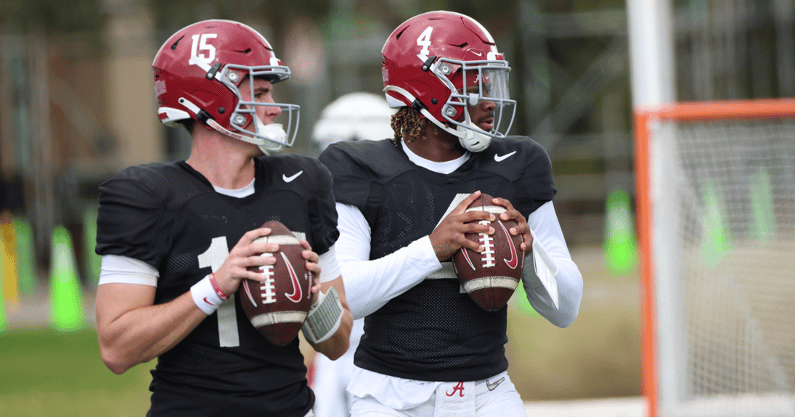 Alabama QBs Ty Simpson and Jalen Milroe