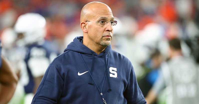 Penn State Nittany Lions head coach James Franklin before the Fiesta Bowl against the Boise State Broncos at State Farm Stadium. (Mandatory Credit: Mark J. Rebilas-Imagn Images)