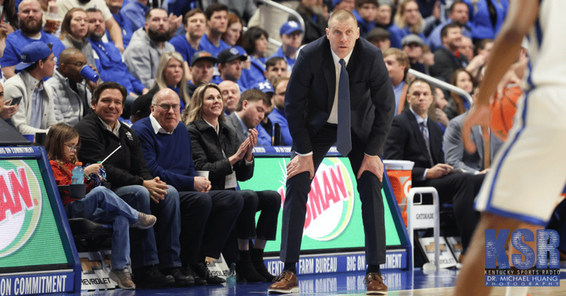 Kentucky head coach Mark Pope watches his team during the Florida game - Dr. Michael Huang, Kentucky Sports Radio
