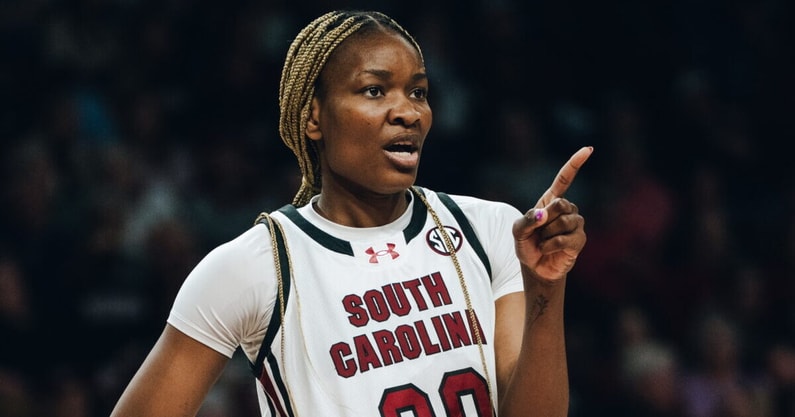 South Carolina women's basketball player Maryam Dauda vs. Texas A&M on Jan. 9, 2025 (Jackson Randall | GamecockCentral.com)