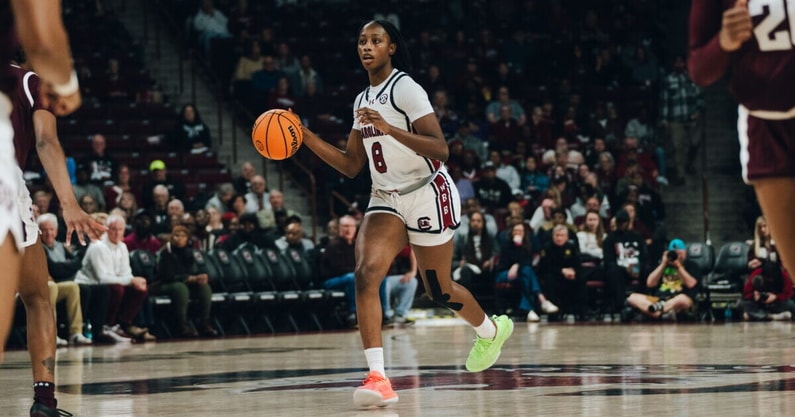 South Carolina women's basketball player Joyce Edwards vs. Texas A&M on Jan. 9, 2025 (Jackson Randall | GamecockCentral.com)