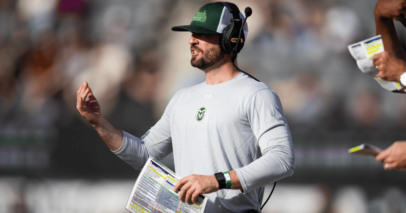 Colorado State Rams wide receivers coach Chad Savage against the Miami (OH) RedHawks during the Snoop Dogg Arizona Bowl at Arizona Stadium