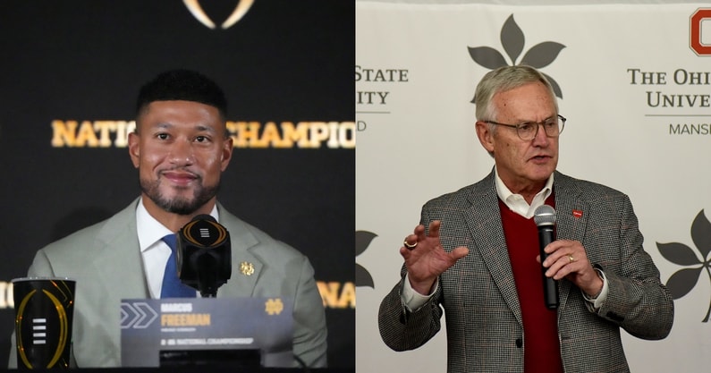 Marcus Freeman, Notre Dame. Jim Tressel, Ohio State
