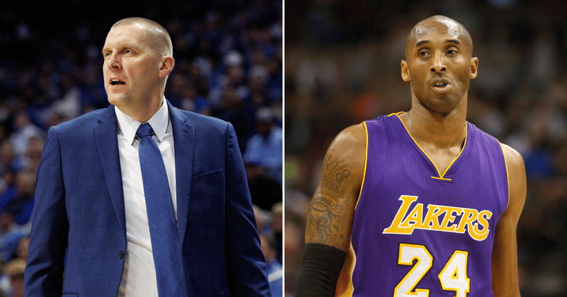 Mark Pope (left) and Kobe Bryant - Imagn Images