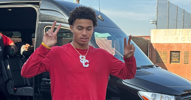 USC commit Brandon Lockhart arrives for a Junior Day with the Trojans