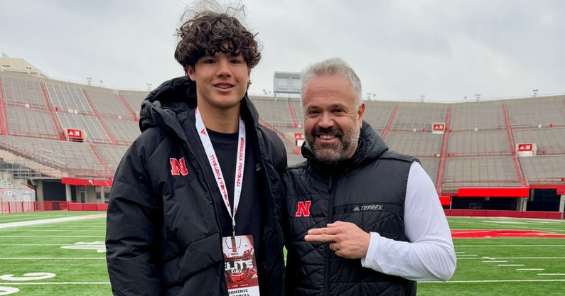 2026 CB Dominic Turnbull at Nebraksa with Head Coach Matt Rhule