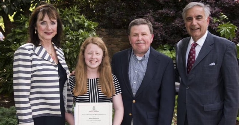 Jasper Ramsey and family pictured with former South Carolina president Harris Pastides