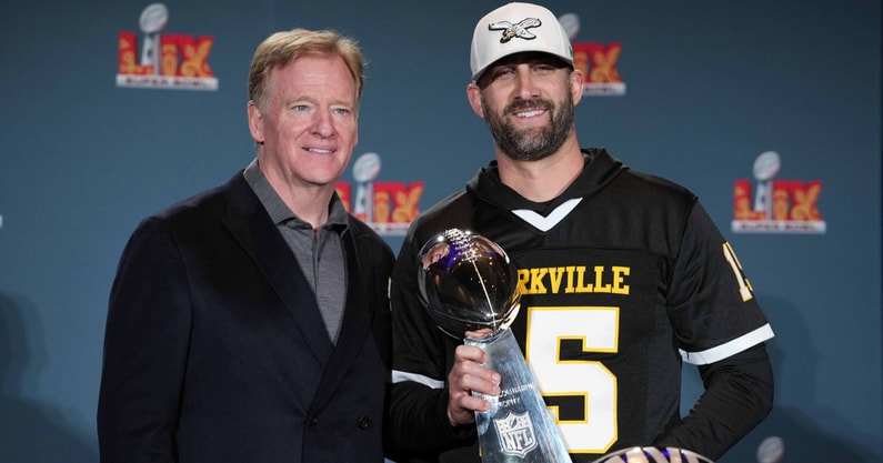 Philadelphia Eagles head coach Nick Sirianni and NFL Commissioner Roger Goodell