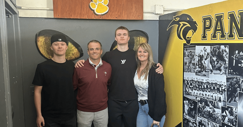 South Carolina football recruiting target Brady Smigiel and Gamecock head coach Shane Beamer. Photo credit: Joe Smigiel | @joe_smigiel on Twitter/X