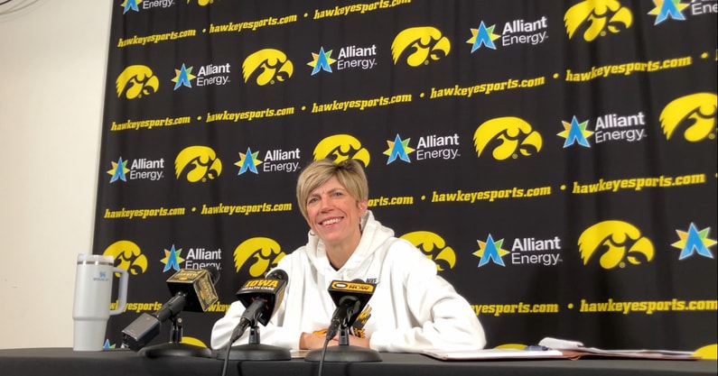 Iowa head coach Jan Jensen met with the media on Thursday. (Photo by Kyle Huesmann)