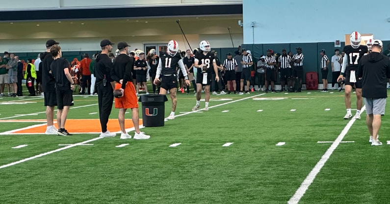 Carson Beck miami spring practice march 3