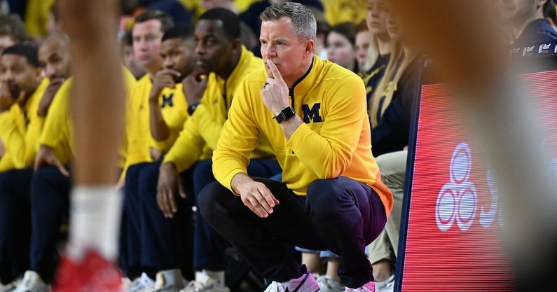 Michigan Wolverines head coach Dusty May watches as his team against the Illinois Fighting Illini in the second half at Crisler Center. Mandatory Credit: Lon Horwedel-Imagn Images