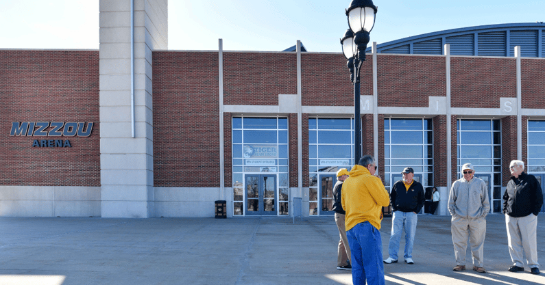 Jan 21, 2017; Columbia, MO, USA; Fans gather outside before the game between the Missouri Tigers and Mississippi Rebels at Mizzou Arena. Mandatory Credit: Denny Medley-Imagn Images