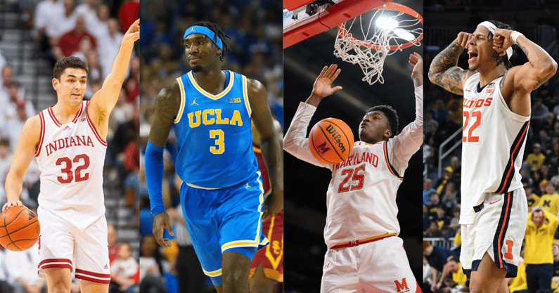Indiana guard Trey Galloway, UCLA forward Eric Dailey Jr., Maryland center Derik Queen and Illinois wing Tre White. (Photos by USA TODAY Sports Images)