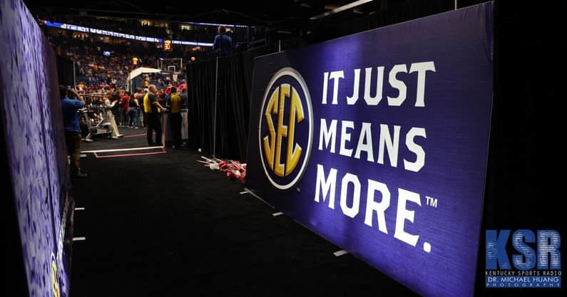 An "It Just Means More" banner at the SEC Tournament - Dr. Michael Huang, Kentucky Sports Radio