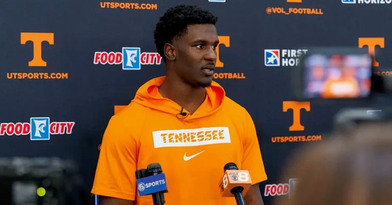 KNOXVILLE, TN - March 11, 2025 - VFL James Pearce Jr. during 2025 Pro Day on Haslam Field in Knoxville TN. Photo By Kate Luffman/Tennessee Athletics