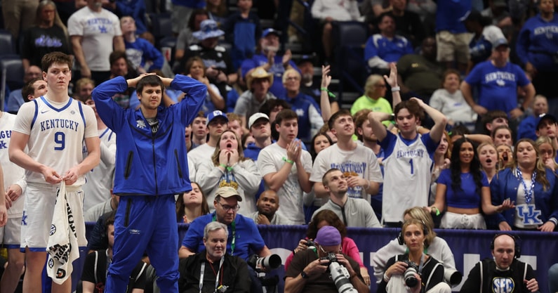Kentucky guard Kerr Kriisa reacts to a play - Dr. Michael Huang, Kentucky Sports Radio