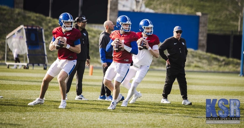 Kentucky Quarterbacks at Spring practice, via Aaron Perkins, KSR