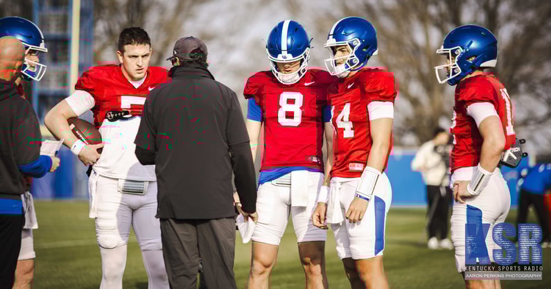 Offensive coordinator Bush Hamdan and the Kentucky quarterbacks, via Aaron Perkins, KSR