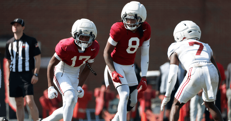 Alabama WRs Lotzeir Brooks and Jalen Hale