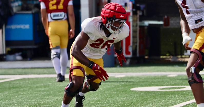 USC defensive end Elijah Newby during a spring practice with the Trojans