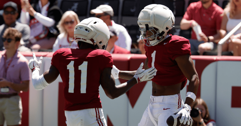 Alabama WRs Rico Scott and Isaiah Horton