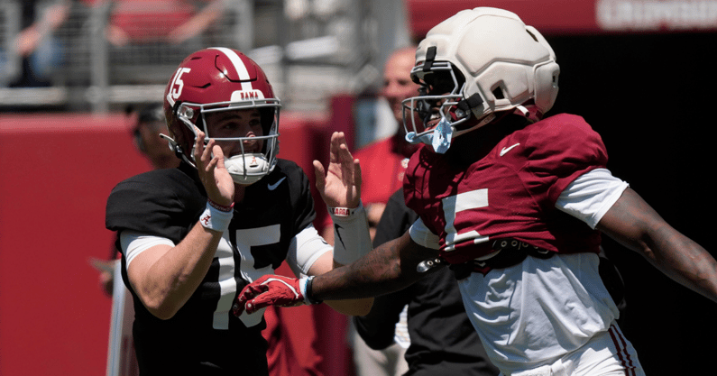 Alabama QB Ty Simpson and WR Germie Bernard