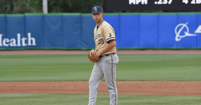Charleston Southern Buccaneers pitcher Camden Chalfant. Photo by: Arthur Ellis | CSU Athletics