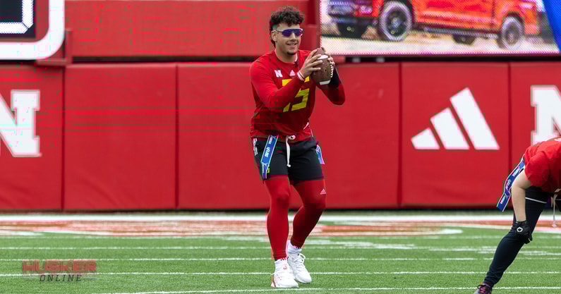 Dylan Raiola in Women's Flag football game