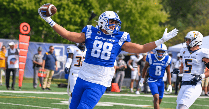 Michigan State transfer tight end Kai Rios (photo courtesy of Indiana State football via Twitter).