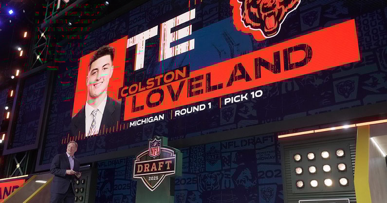 Chicago Bears TE Colston Loveland selected in 2025 NFL Draft