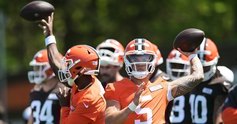 Cleveland Browns QBs Shedeur Sanders and Dillon Gabriel