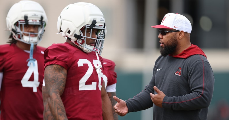 Alabama RB Jam Miller and RB coach Robert Gillespie