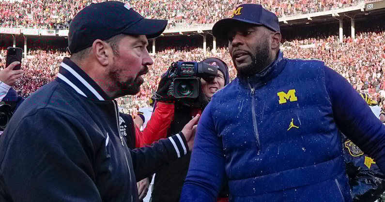 Ohio State HC Ryan Day, Michigan HC Sherrone Moore