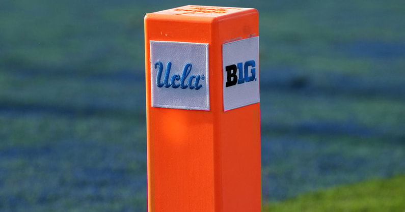 UCLA and Big Ten logo on a pylon