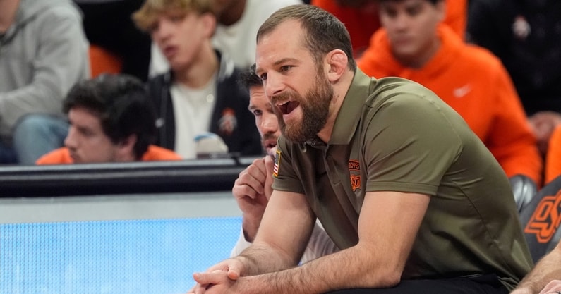 Oklahoma State wrestling coach David Taylor gives epic reaction to Nikola Jokic shot in NBA playoffs