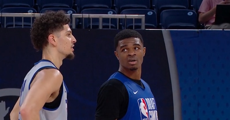 Screenshot of Koby Brea (left) and Otega Oweh via ESPN+